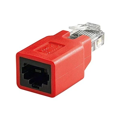 Image de Adaptateur inverseur RJ45 Wentronic CAT 5 1xM 1xF Rouge