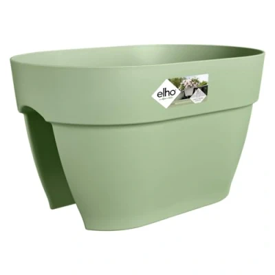 Image de Elho Vibia Campana Flower Bridge 40 Planteur pour Balcon &amp; Extérieur Ø 39.0 x H 22.0 cm Vert/Vert Pistache