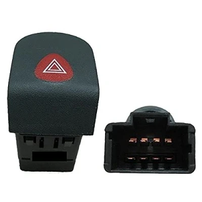Image de Bouton Warning Noir Feux DE DETRESSE Compatible avec Kangoo 7700308821 @Pro Plip