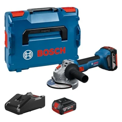Image de Bosch Professional 18V System meuleuse angulaire sans fil GWS 8 (diamètre de disque 125 mm, incl 2x GBA 4,0 Ah, chargeur GAL 40, L BOXX)