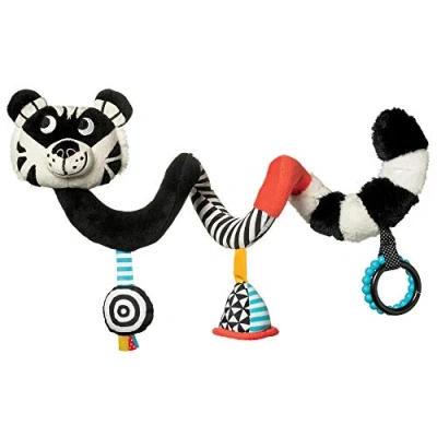 Image de Manhattan Toy Wimmer Ferguson Tiger berceau en spirale et jouet de voyage pour bébé avec hochet, miroir découverte dents dentition