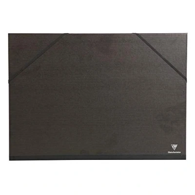 Image de Clairefontaine 44700C Un carton à dessin fermeture élastiques 26x33 cm, Noir