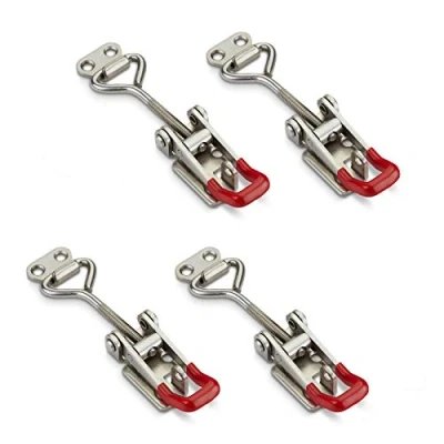 Image de Set de 4 JUNKER Fermeture à levier Loquet Bascule M6 (Force retenue 220 kg, verrouillable) Acier inoxydable SS304 verrouillage réglable