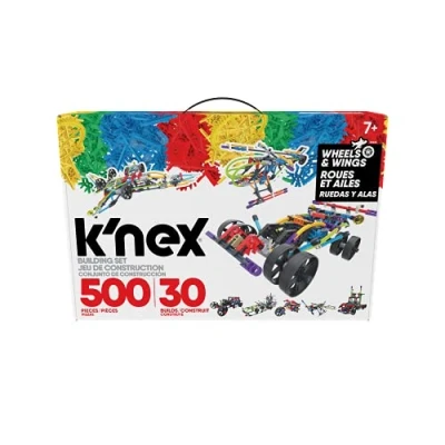 Image de K&#039;NEX 80208 Wings and Wheel Building Set, 3D Educational Toys for Kids, 500 Piece Stem Learning Kit, Engineering Colourful 30 Model Construction Toy Children Aged 7 +