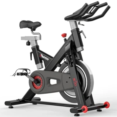 Image de PASYOU S50 Vélo d&#039;appartement avec résistance magnétique, vélos fitness à entraînement par courroie volant d&#039;inertie de 15 kg, réglable dans 4 directions, moniteur RPM 150 kg Capacité charge