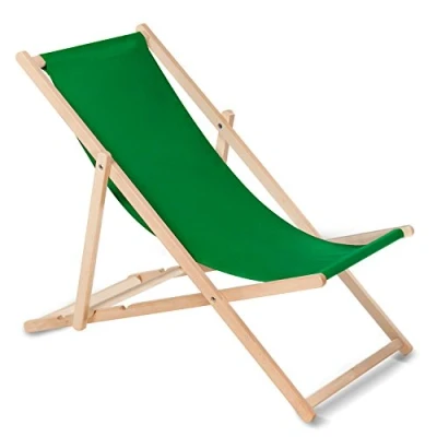 Image de Green Blue Fauteuil de Plage Pliant en hetre Classique Lit (Brun)