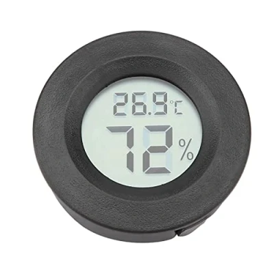 Image de Garosa thermomètre Reptile Hygromètre Moniteur de température d&#039;humidité intérieure pour d&#039;hygromètre numérique Miniature avec Grand écran LCD et rétroéclairage Reptile(Noir)