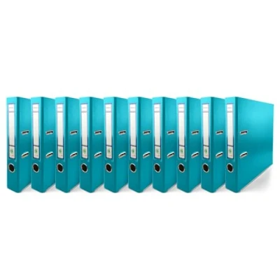 Image de Netuno 10x classeur à anneaux turquoise A4 mécanisme 2 5cm plastique éco d&#039;école pour documents de format levier bureau maison