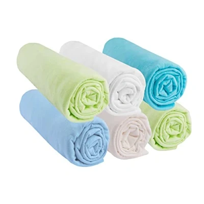 Image de Draps Housse Berceau Lit Bébé 100% Coton Jersey Multicouleur Extensible &amp; Respirant Sommeil sain Marque Easy dort Oeko Tex Qualité Fabriqué en Europe (Océan, 50x100)
