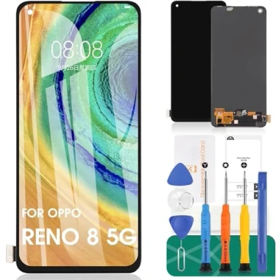 Image de TFT pour Oppo Reno8 5G Écran de Remplacement Reno 8 LCD Affichage Tactile Digitizer CPH2359 Kits Réparation (Noir)