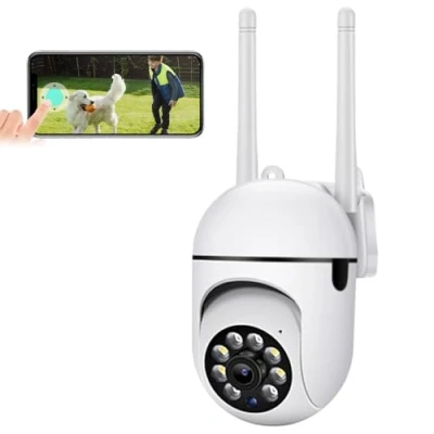 Image de ODIKALA 1080P Camera Surveillance WiFi Extérieure, Caméra de Extérieure Pan/Tilt, IP WiFi, avec Vision Nocturne, Détection Mouvement, Suivi Automatique, Audio bidirectionnel