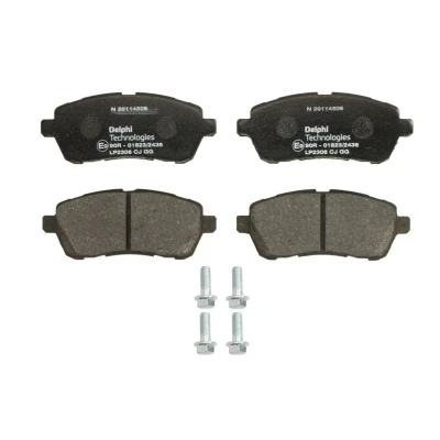 Image de DELPHI LP2306 Jeu de plaquettes frein non préparé pour indicateur d&#039;usure sans tôle anti bruit avec accessoires FORD: FIESTA 6, MAZDA: 2 3/5 portes