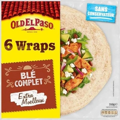 Image de Old El Paso 6 Wraps Blé Complet Extra Moelleux 350g (lot de 4)