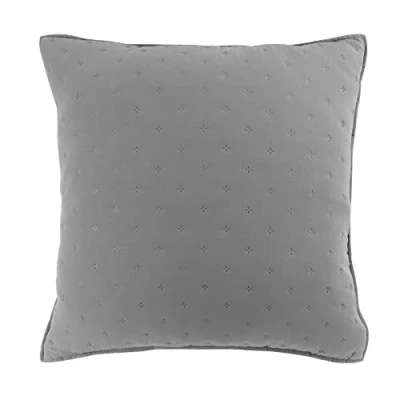Image de douceur d&#039;intérieur, Housse de Coussin (60 x 60 cm) Mellow Chic Gris/Blanc, Microfibre Bicolore