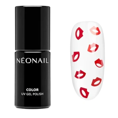 Image de NEONAIL Vernis Semi Permanent Couleur 7,2 ml Don&#039;t Talk. Just Kiss Transparent avec des Lèvres Rouges Gel UV à Ongles Polish Nail Art