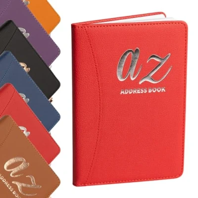 Image de Carnet d&#039;adresses Répertoire A à Z Couverture rigide avec stylo Format A5 (Rouge)