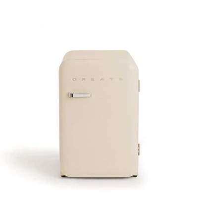 Image de CREATE / RETRO FRIDGE 83.5 SILVER/Réfrigérateur Blanc cassé avec Poignée Argent/Pratique et fonctionnel, Matériaux résistants