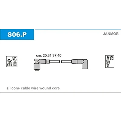 Image de JANMOR S06.P Jeu De Fils d&#039;Allumage FIAT: Panda I 3/5 portes, Cinquecento, Seicento / 600 portes