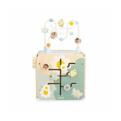 Image de Janod Grand Cube Multi Activités Sweet Cocoon 11 pour Enfant Jouet d&#039;Éveil Développement Motricité Fine en Bois FSC Dès 18 Mois,J04060