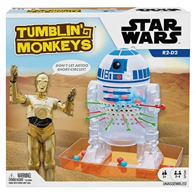 Image de Mattel Games SOS Ouistiti Star Wars Version R2 D2 avec Billes, Jeu de société et d&#039;adresse pour Enfants, GPG65