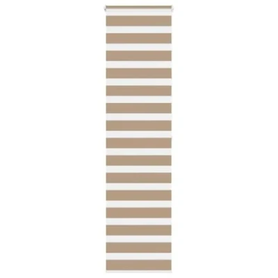 Image de vidaXL Store zèbre Marron Sable Largeur du Tissu 50,9 cm Polyester, à Enrouleur zébré, zébré pour fenêtre, vitre