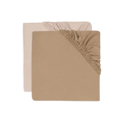 Image de Jollein Drap housse Jersey 70/75x140/150cm Wild Rose/Biscuit 2 Unités