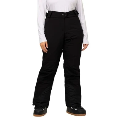 Image de Ulla Popken Funktionshose Skihose Wasserdicht, Uni Pantalons, Noir, 46 Femme