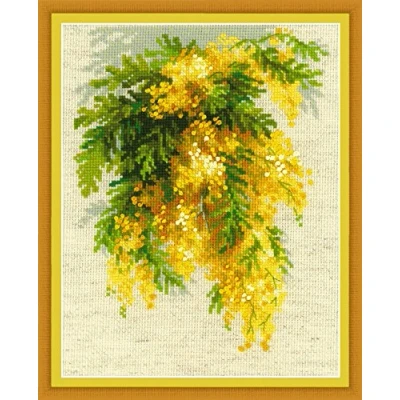 Image de RIOLIS 1615 Mimosa Cross Stitch Kit, Coton, Multi Color, 18 x 24 0, 1 cm