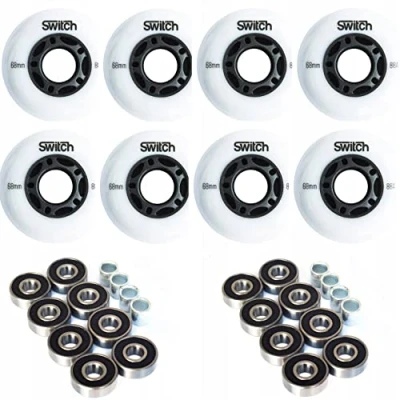 Image de Switch Boards Lot de 8 roues à roulettes 68 mm 88 A avec roulements ABEC 9