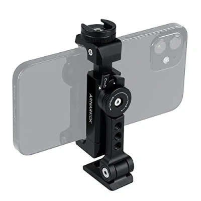Image de Support de trépied pour téléphone en métal + Sabot Froid Rotatif à 360 degrés Angle d&#039;inclinaison et Rotation Compatible avec iPhone11 12 13 14 15pro Max, Smartphone,