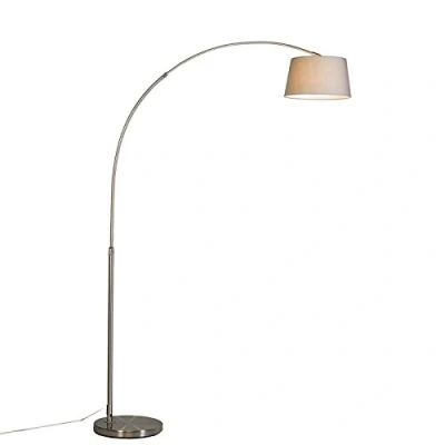 Image de Qazqa arc basic Lampe arquée 1 lumière H 1760 mm Gris Moderne éclairage intérieur Salon