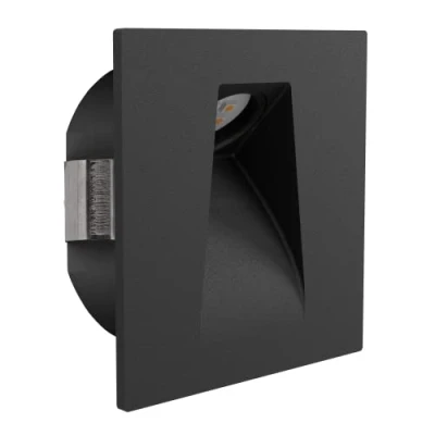 Image de Eglo spot LED encastrable Mecinos, luminaire encastré mur, mural noir pour escalier, blanc chaud, 8 cm