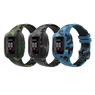Image de MoKo Lot de 3 Bracelets Compatible avec Garmin Vivofit jr. pour Enfants, Bande Montre Remplacement en Silicone Motif Mignon, Coloré B