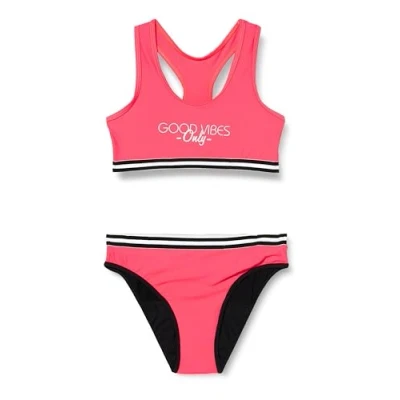 Image de HAUTE PRESSION Diamant Maillot de Bain Deux pièces pour ado Menstruel uni Corail Fluo Léger/Moyen C01 T12 Ans Fille (1 par lot)