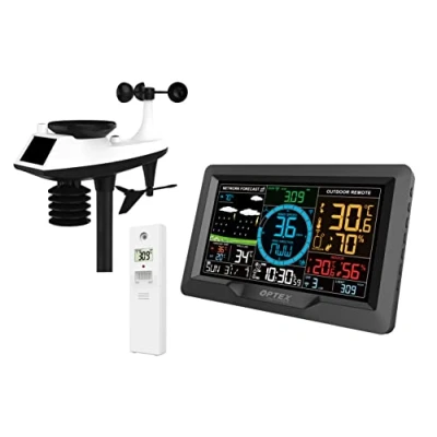 Image de STATION METEO PRO COULEUR WIFI 7 en 1 précipitations, vitesse, direction du vent, températures, taux d’humidité, jusqu&#039;à 100m, connexion wi fi