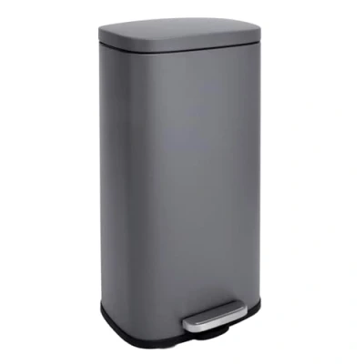 Image de SVITA TQ30 Poubelle à pédale en acier inoxydable avec couvercle Softclose et seau intérieur Argenté 30 l