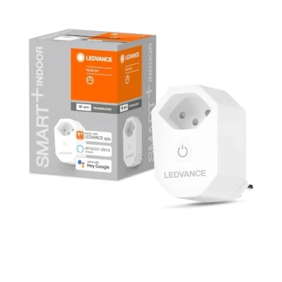 Image de LEDVANCE Intelligente WLAN Steckdose, Wifi Steckdose mit Stromzähler für das SMART Home, kompatibel und steuerbar Google, Alexa oder per App, 2,4GHz, Version Schweiz/CH