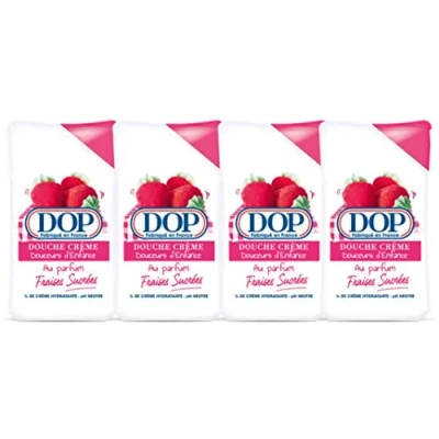 Image de Dop Douceurs d&#039;Enfance, Gel douche, Crème au Parfum Fraises Sucrées, 250ml, lot de 4