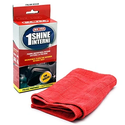 Image de Ma FRA, 1Shine Interior, Chiffon de Nettoyage intérieur Voiture en Microfibre, capturant la poussière, idéal pour Nettoyer Les Tableaux Bord et Plastiques, Rouge, Taille 30x30cm