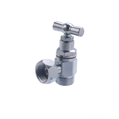 Image de Robinet WC Equerre Laiton Nickelé Mâle Femelle Ecrou Tournant 12x17 (3/8) NOYON &amp; THIEBAULT