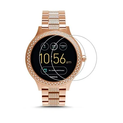 Image de Zshion Lot de 2 protections d&#039;écran en verre trempé pour Fossil Q Venture HR Gen 4, dureté 9H, anti traces doigts, sans bulles, transparent