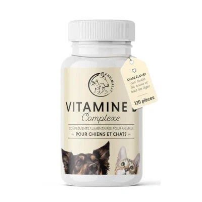 Image de Vitamine B Complex 120 comprimés pour Chien et Chat : B1, B2, B3, B5, B6, B9, B12 Vitamines compléments Chiens Chats