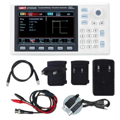 Image de UNI T UTG962E/UTG932E Générateur de fonctions Arbitrary Wave 60 MHz Double canal 200 MSa/s Fréquence 14 bits avec adaptateur d&#039;alimentation USA Câble USB