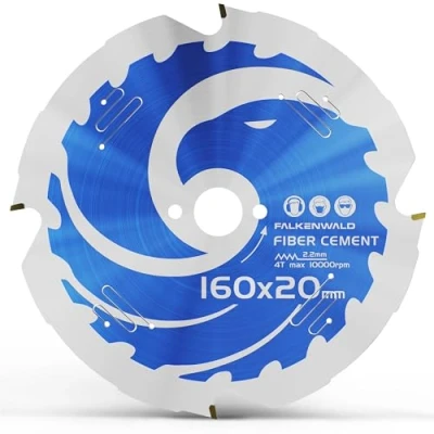 Image de Lame de scie fiber ciment 160 x 20 4 dents diamantées Idéal pour le fibro Compatible avec Makita, Bosch Colle fermacell