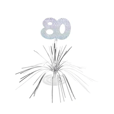 Image de Centre de Table 80 Ans Argenté/Gris Taille Unique