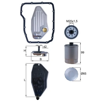 Image de MAHLE ORIGINAL HX 276 KIT Filtre Boite Automatique y compris Jeu de joints d’étanchéité JEEP: GRAND CHEROKEE 2, WRANGLER 3, 3