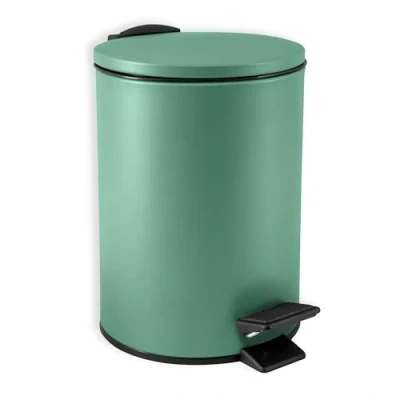 Image de Spirella, Poubelle à Pédale en Acier, Modèle Adelar, Mécanisme Slow Close, Le Couvercle se referme doucement et silencieusement, Revêtement Anti Traces de Doigts, Vert, 3 litres