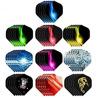 Image de ToBelT Lot de 60 Ailettes Standard Fléchettes, Darts Flights Formes Différentes, Parfait pour Fléchettes à Pointe Souple/Acier (a)