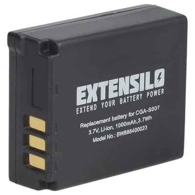 Image de EXTENSILO Batterie Compatible avec Panasonic Lumix DMC TZ11, TZ2, TZ1, TZ15 Appareil Photo (1000mAh, 3,7V, Li ION)