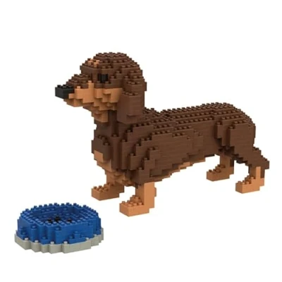 Image de Atomic Building Chien Brun Teckel/Teckel. Figure à Assembler avec des nanoblocs. 798 pièces.